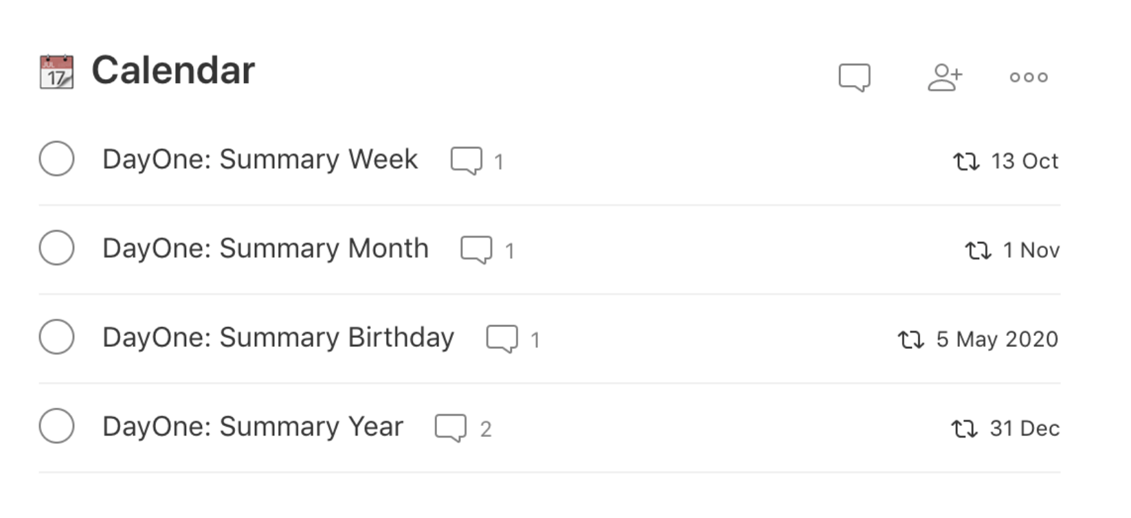 My Journaling Process Calendar