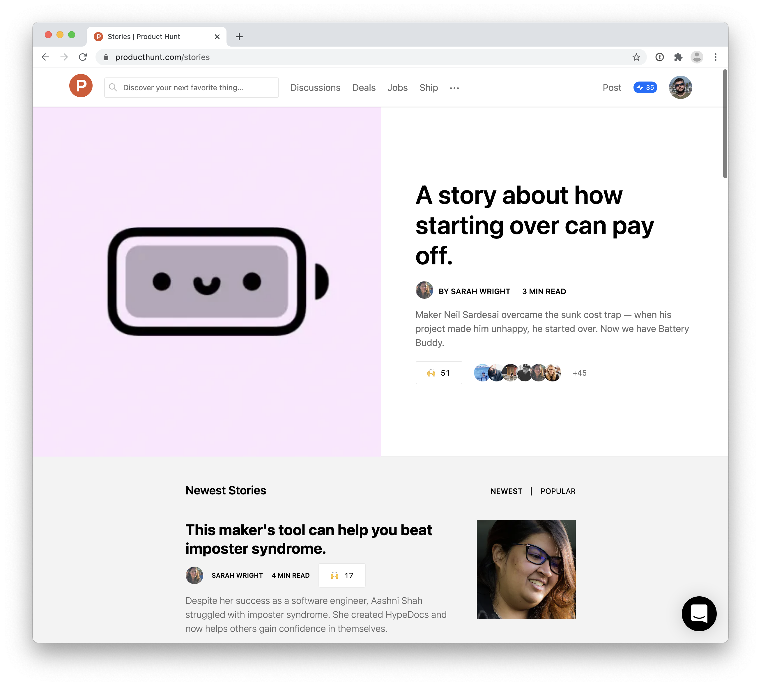 Product Hunt Stories